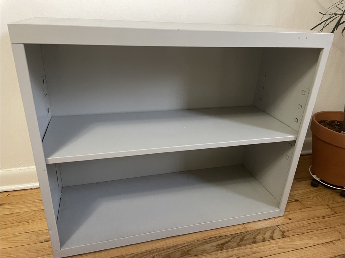 Gray Metal 2-Shelf Bookcase - photo 2