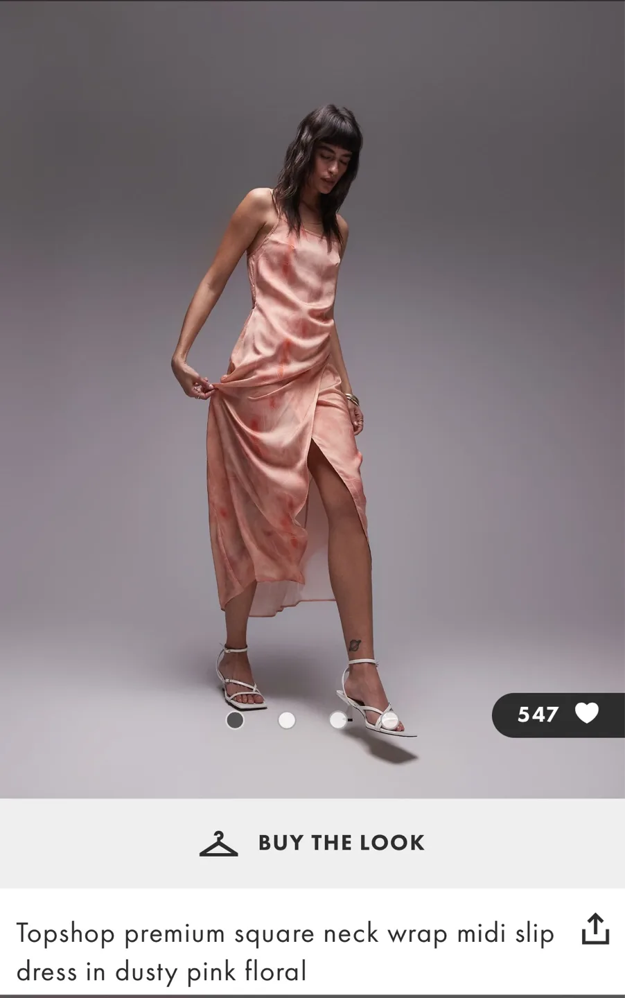 NWT Topshop Dusty Pink Floral Midi Slip Dress thumbnail