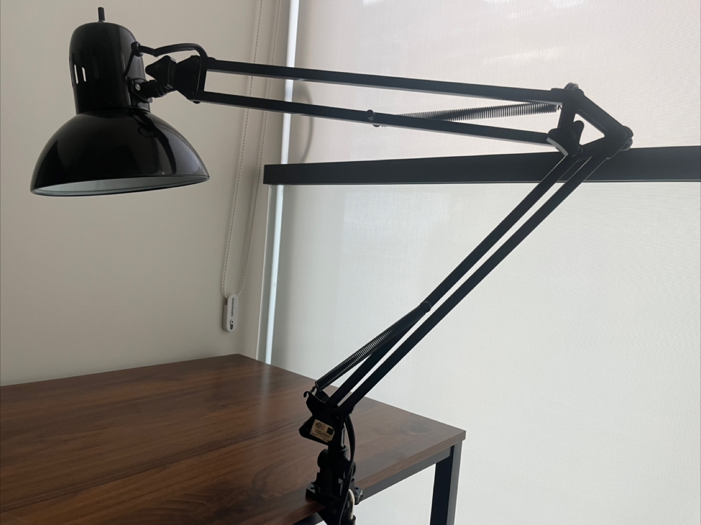 Black Adjustable Desk Lamp with Clamp
