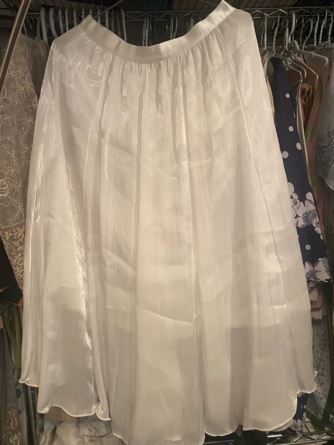 White Sheer Midi Skirt thumbnail