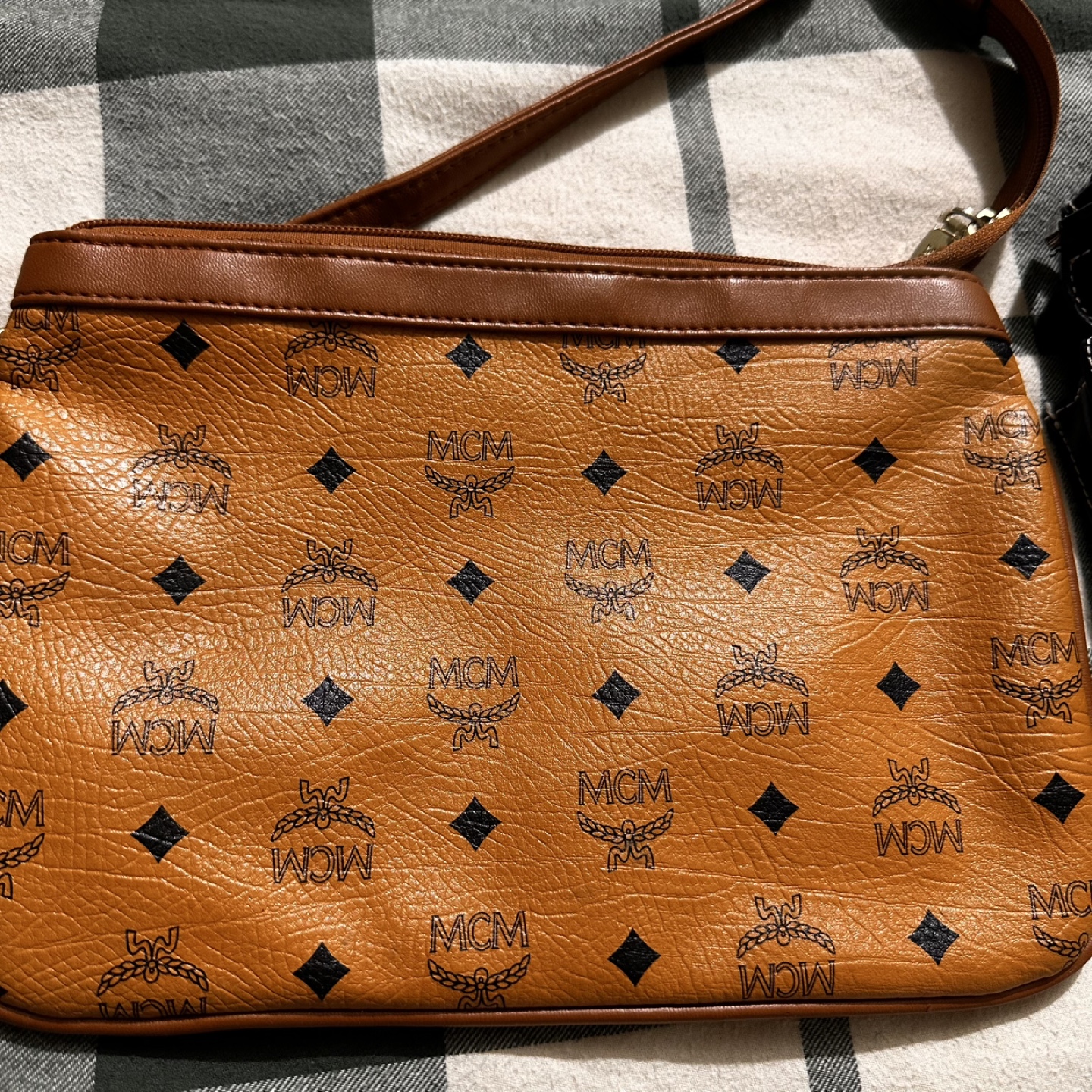 MCM Brown Leatherette Pouch
