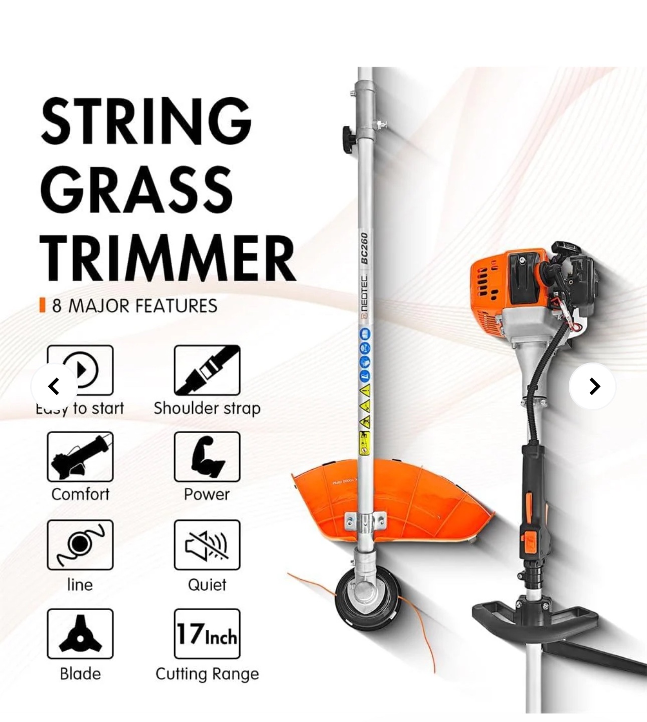 Neotec BC260 26cc Gas Powered String Trimmer Brush Cutter - photo 5