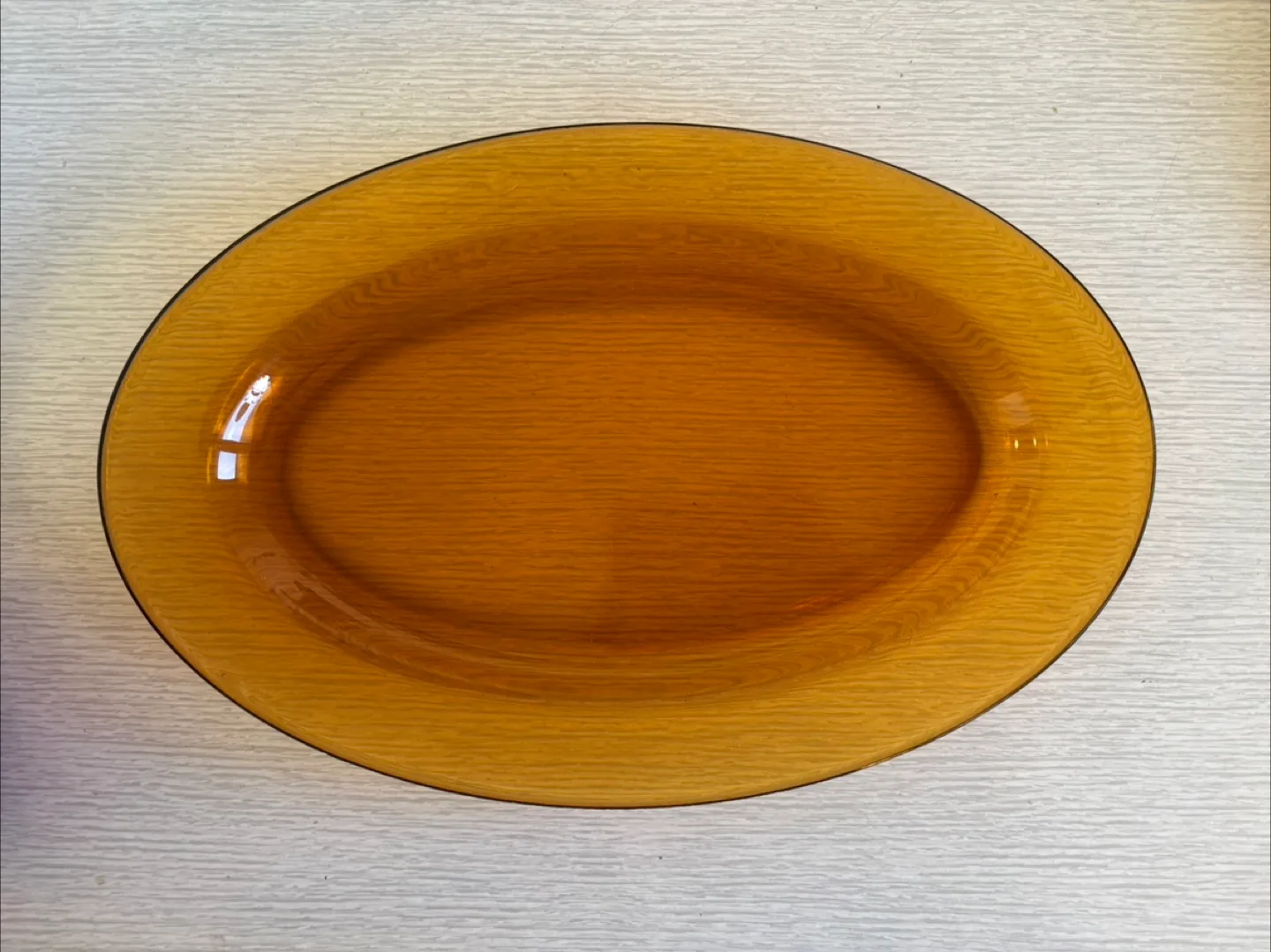 Amber Glass Oval Serving Platter 💚 thumbnail