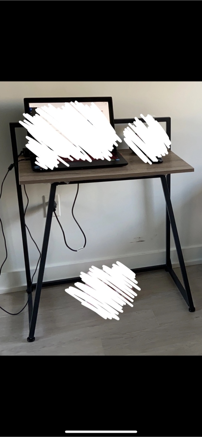 Small Writing Desk - Black Metal Frame - photo 4