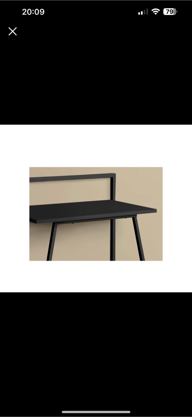Small Writing Desk - Black Metal Frame - photo 3