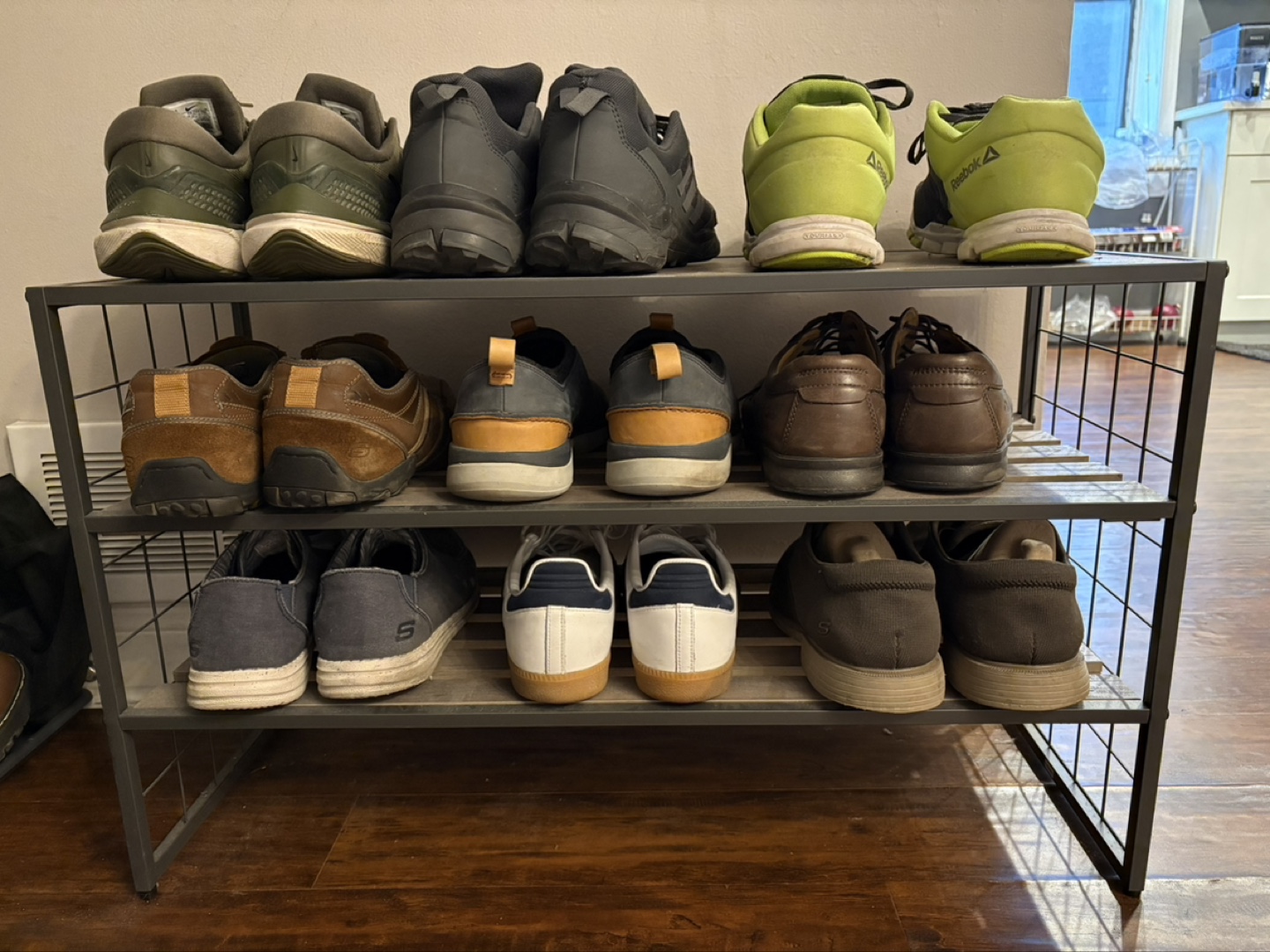 3-Tier Shoe Rack - Industrial Style