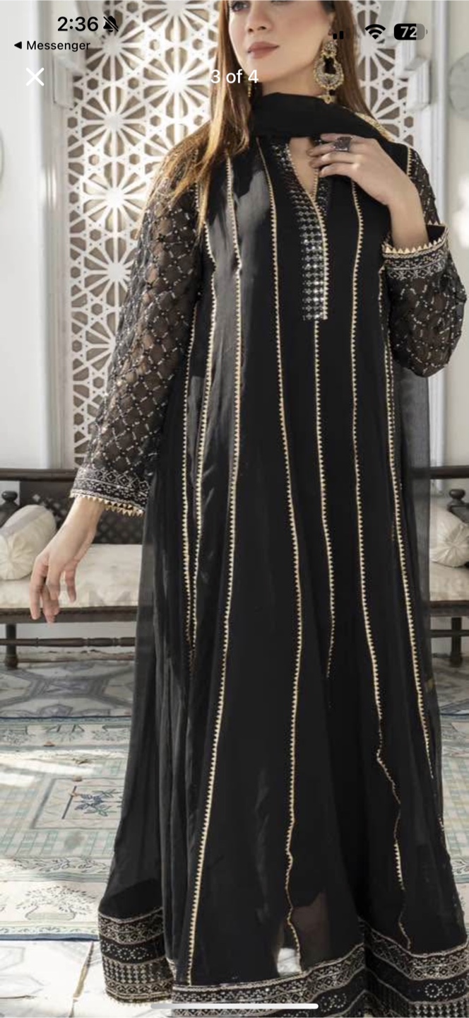 Elegant Black Embroidered Maxi Dress