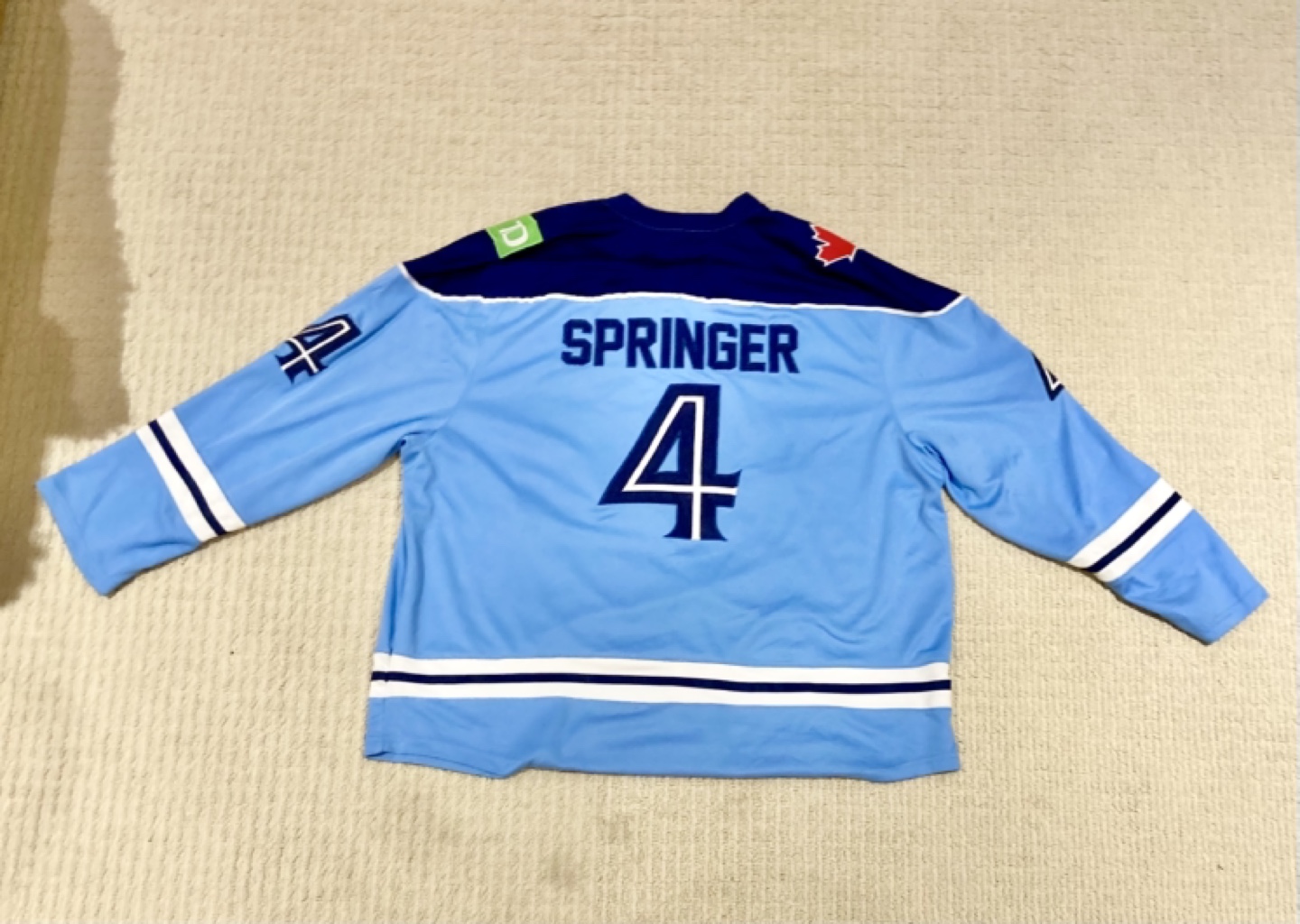 Toronto Blue Jays George Springer #4 hockey jersey - photo 2
