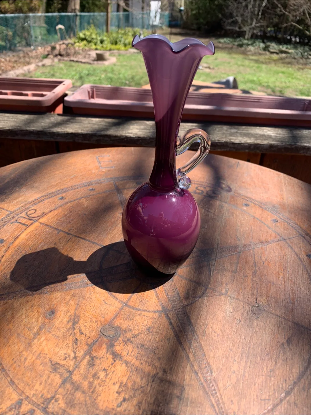 Vintage Murano-style Glass Vase with Handle image indicator(5)