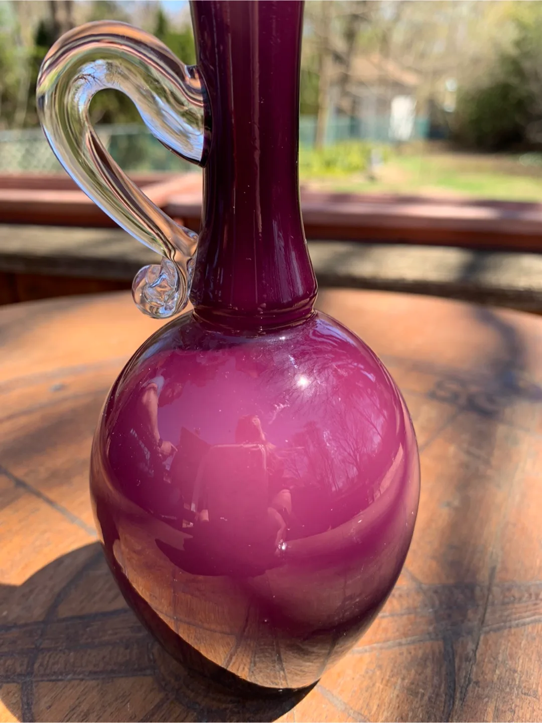 Vintage Murano-style Glass Vase with Handle image indicator(2)