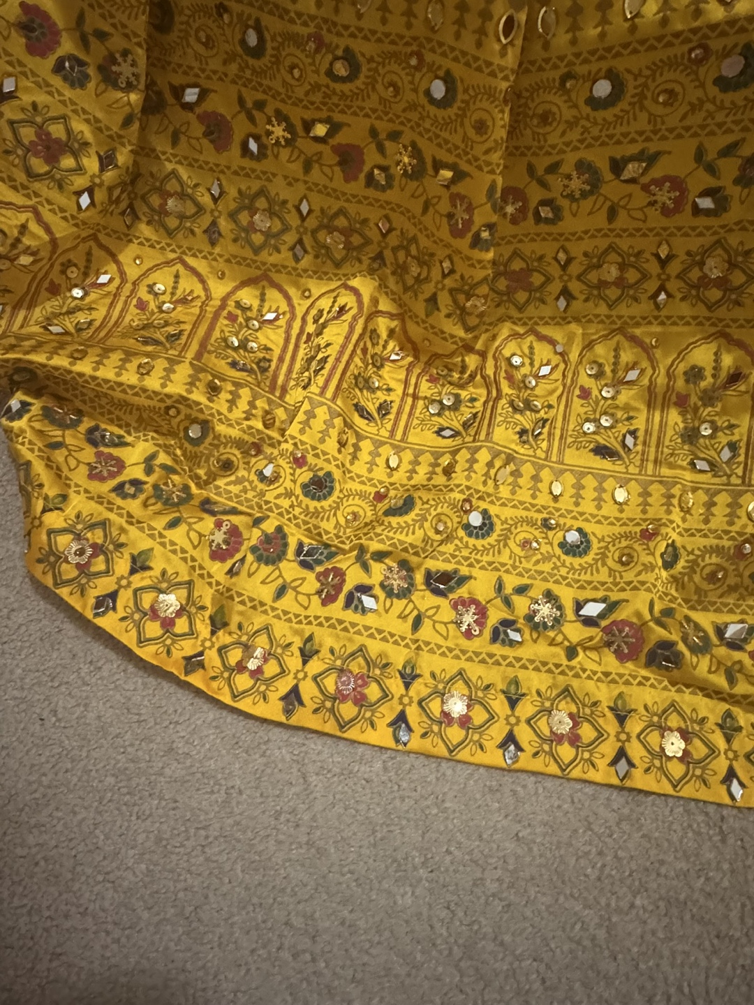 Gorgeous Yellow Indian Silk Dupatta