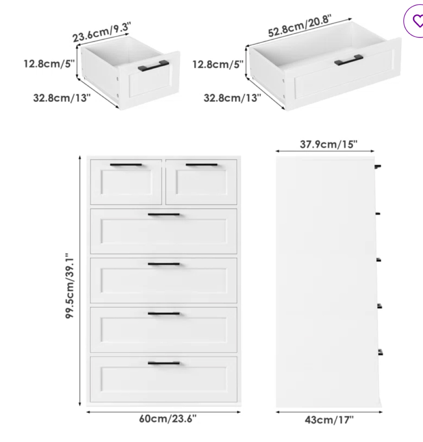White drawer dresser - photo 2