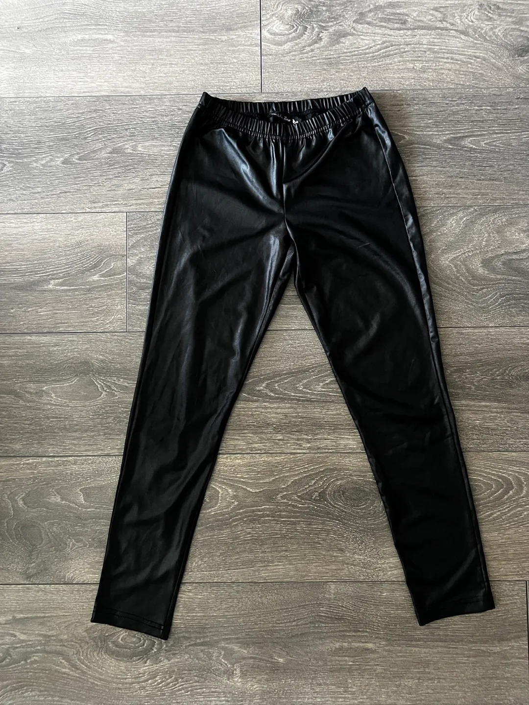 Black Faux Leather Leggings - Size Small thumbnail