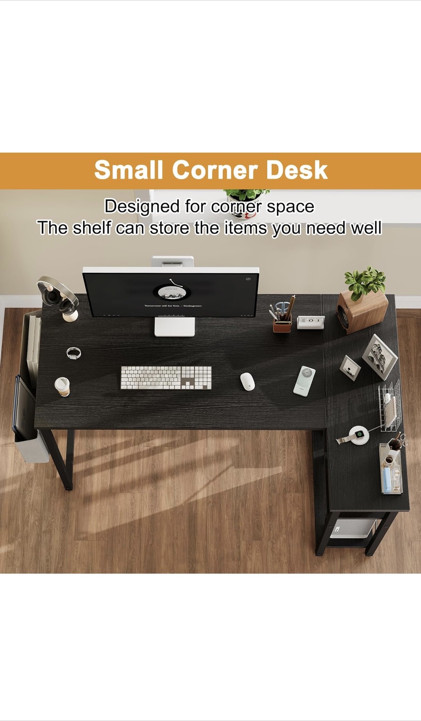 L-Shaped Computer Desk with Storage - photo 3