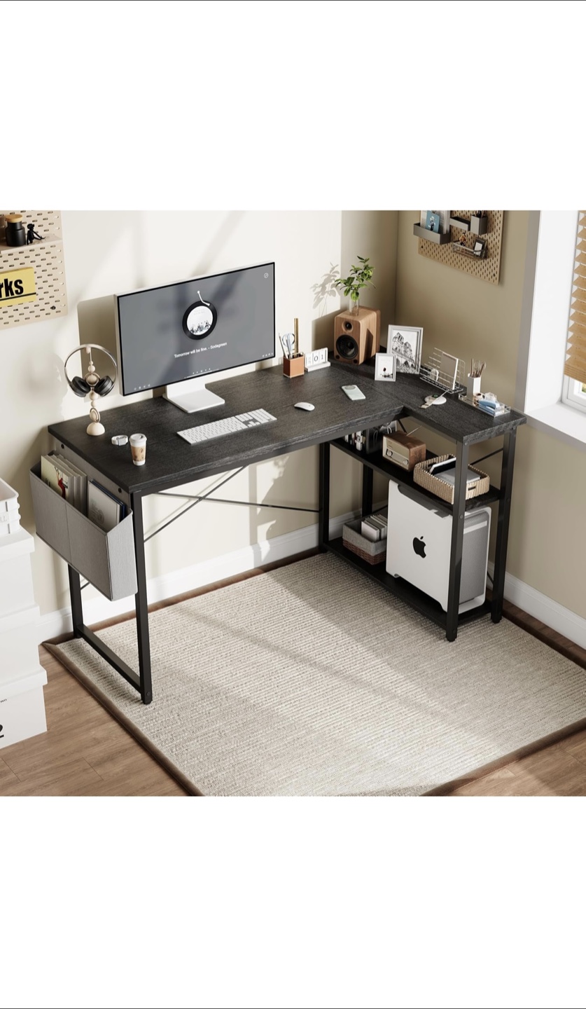 L-Shaped Computer Desk with Storage - photo 2