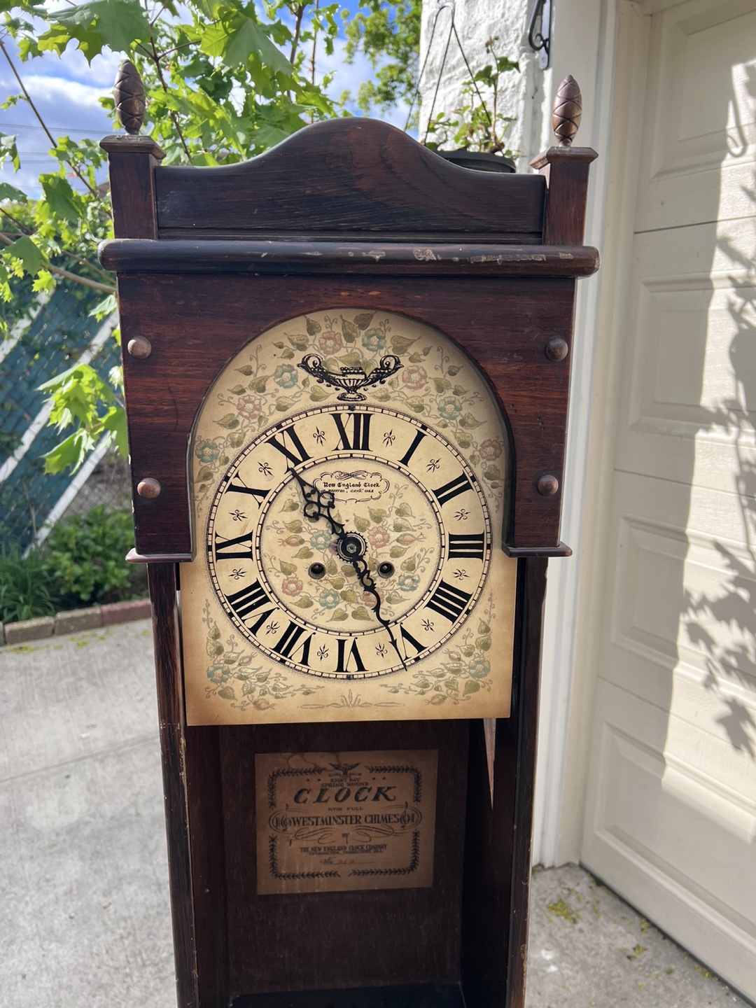 Vintage New England Clock Company Grandfather Clock with Chimes - photo 2