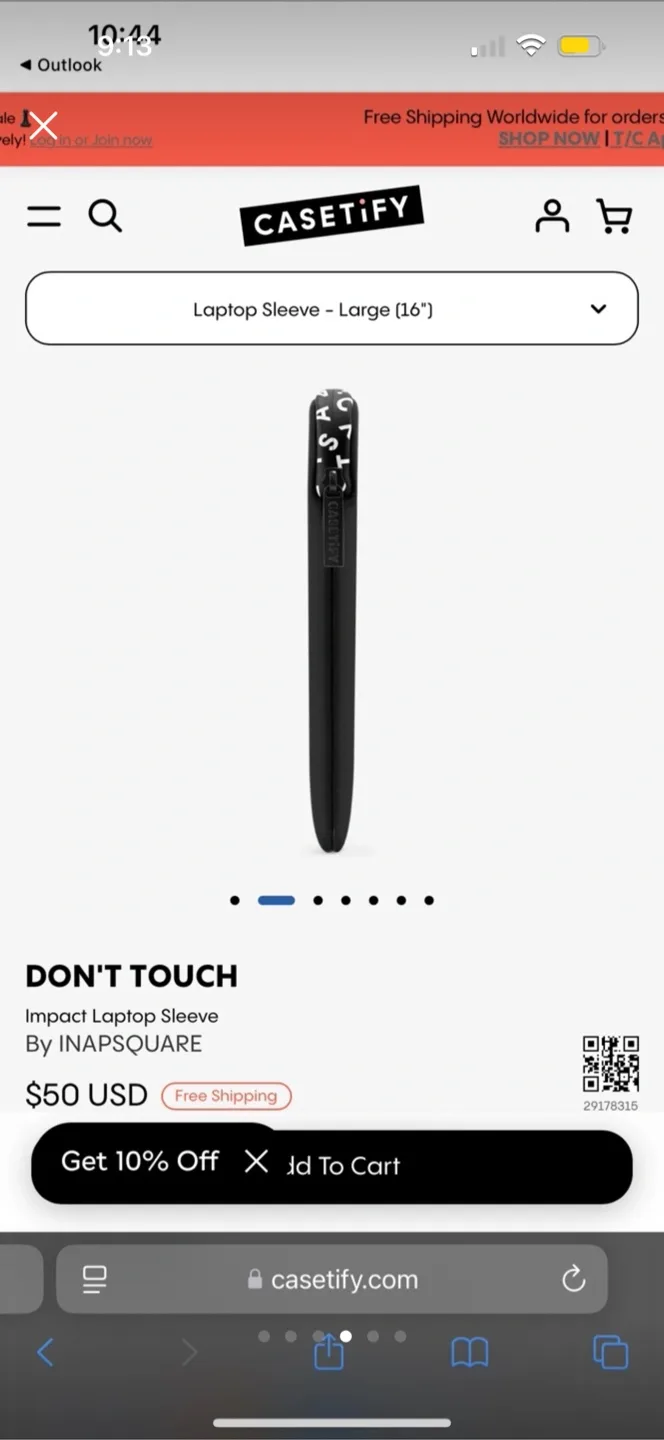 CASETIFY 16" Laptop Sleeve - Don't Touch image indicator(4)