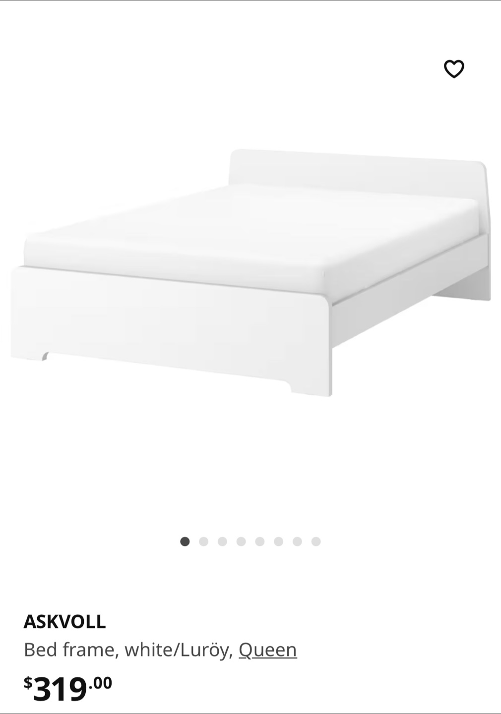 IKEA ASKVÅLL Queen Bed Frame - White - photo 3