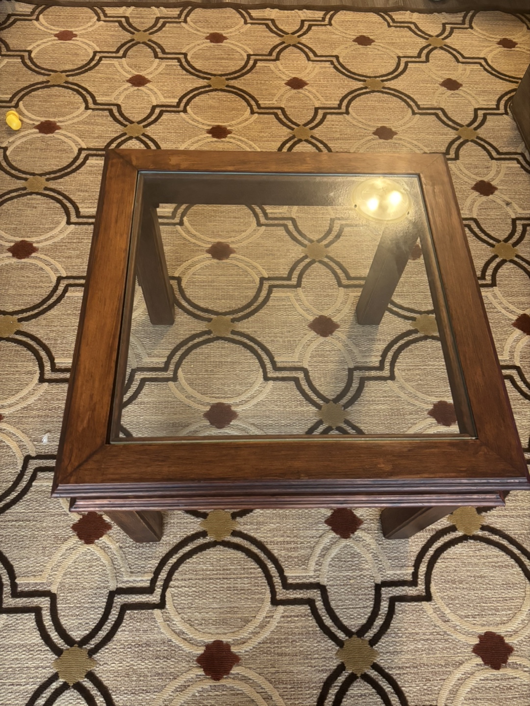 Square Glass-Top Coffee Table