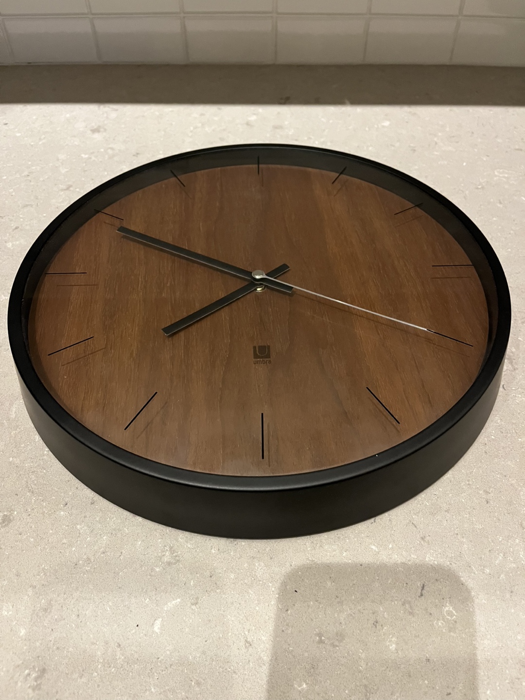 Umbra Wood and Black Wall Clock