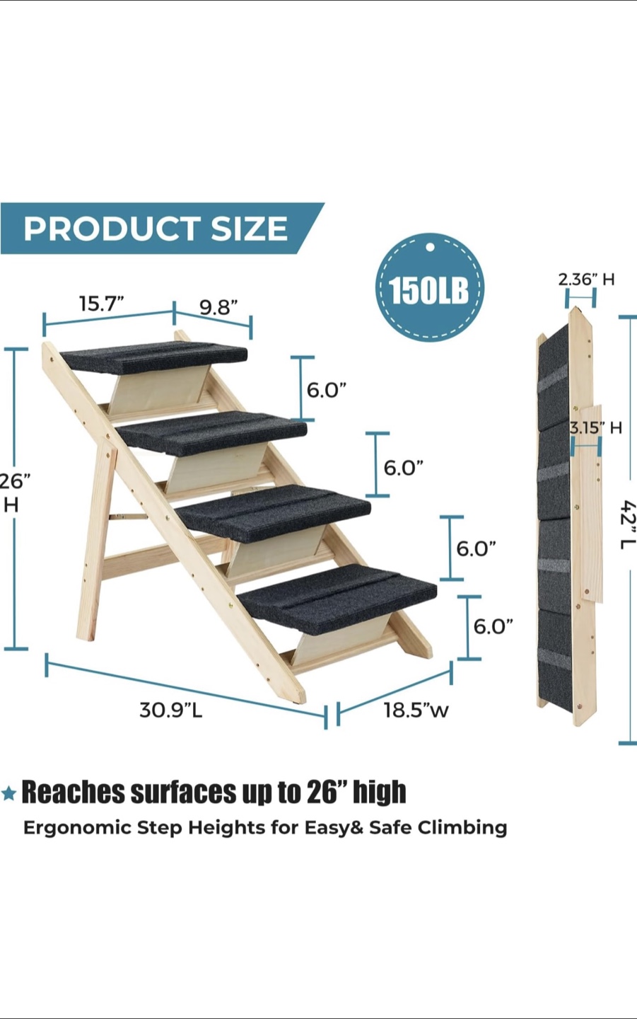 Pet Steps/Ramp - 2-in-1 Convertible Design - photo 2