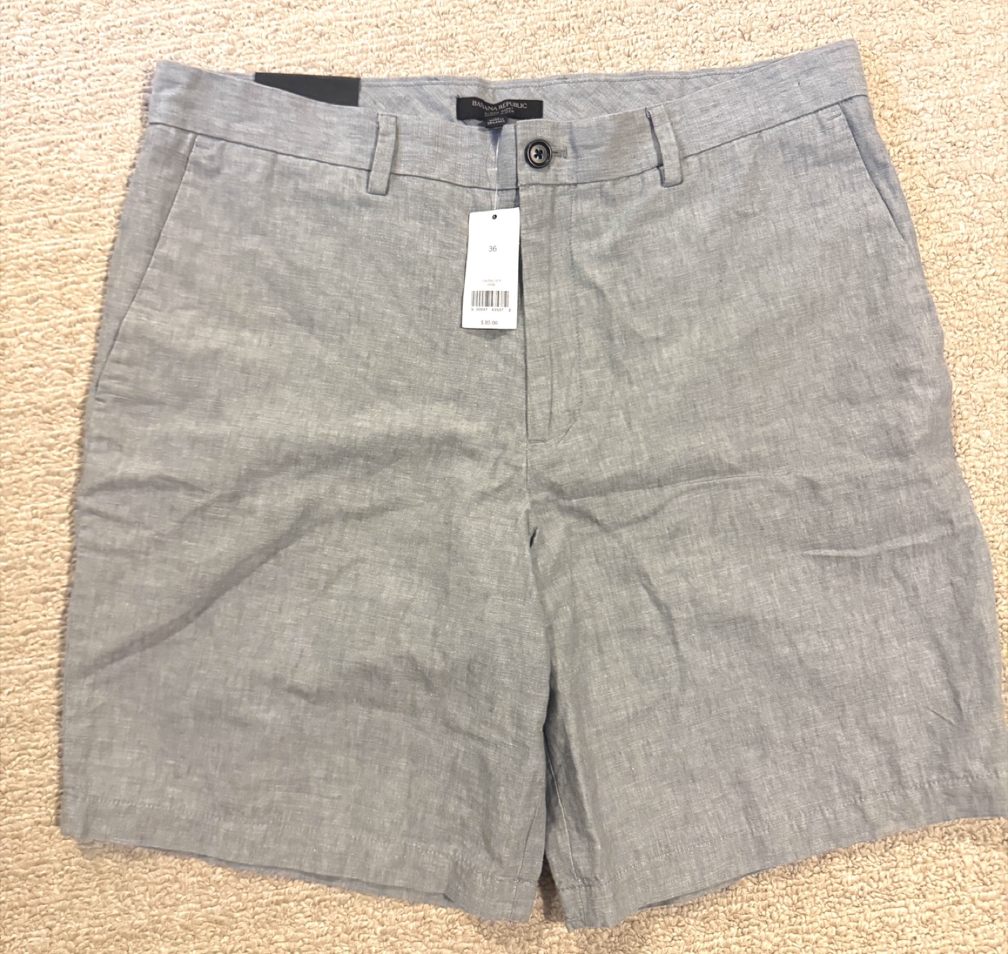 Banana Republic Men's Grey Linen Shorts - Size 36 - photo 2