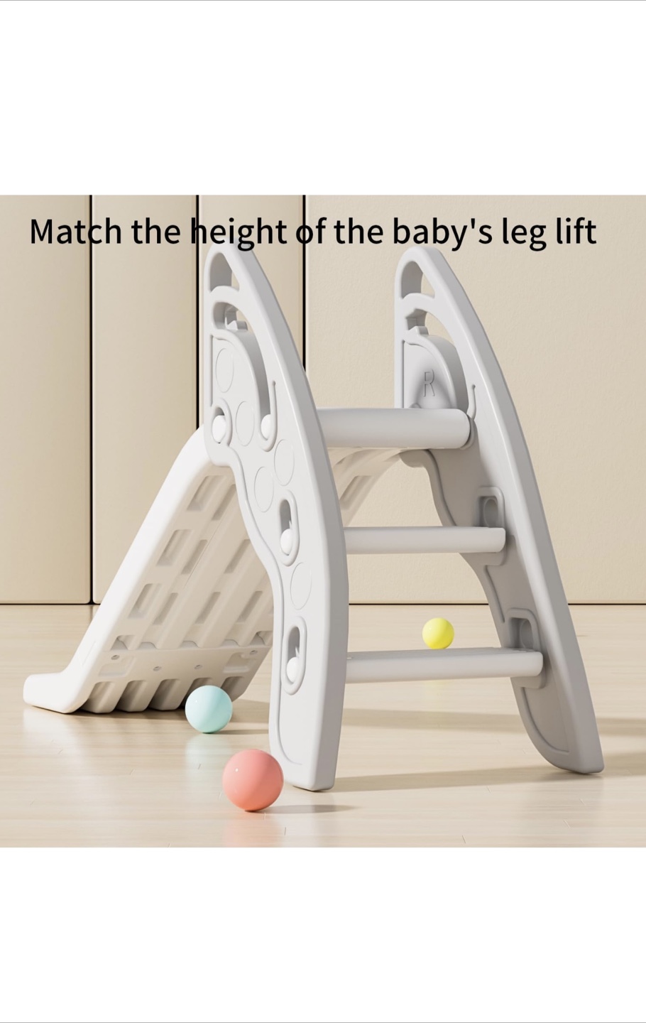 Indoor/Outdoor Kids' Play Slide - Grey and White - photo 4