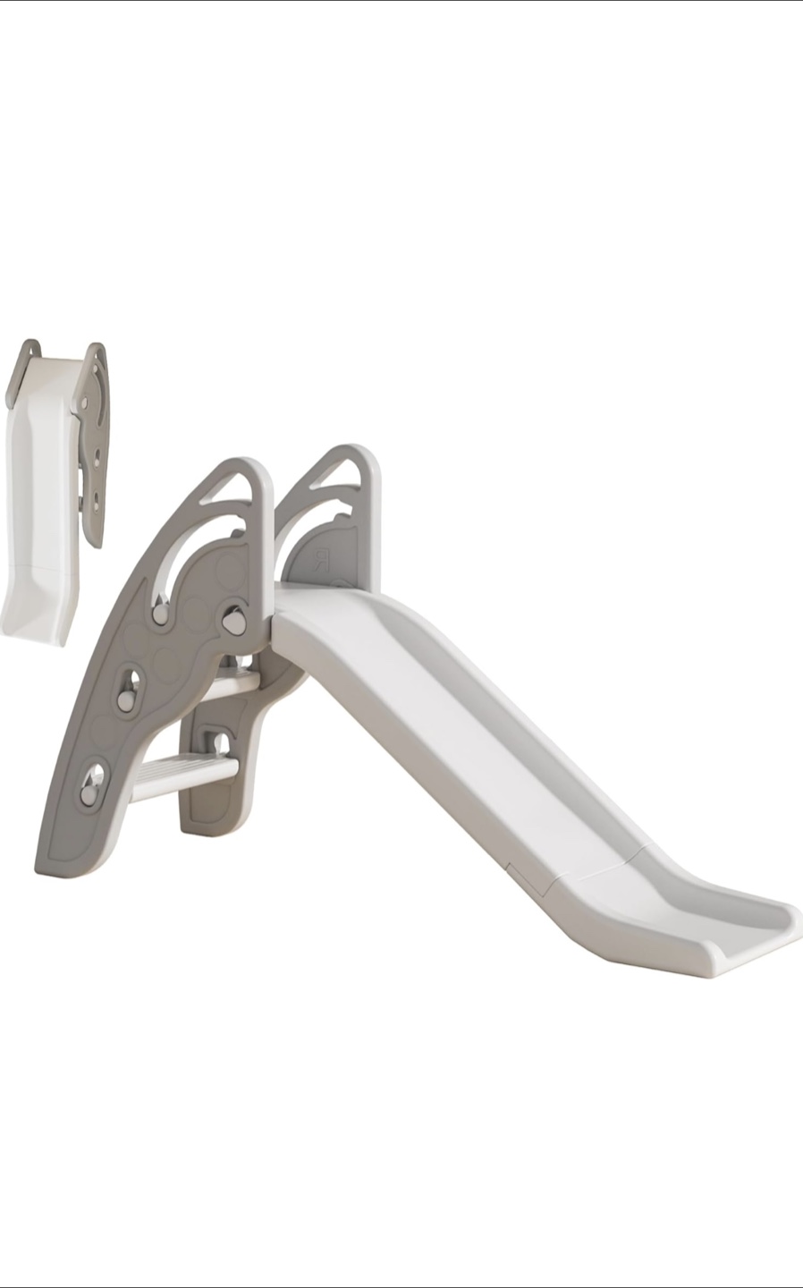 Indoor/Outdoor Kids' Play Slide - Grey and White - photo 2