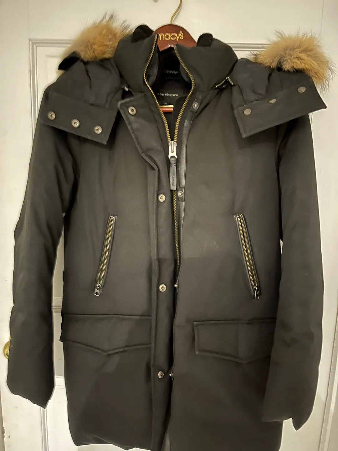 Mackage Black Down-Filled Parka with Fur Hood image indicator(2)