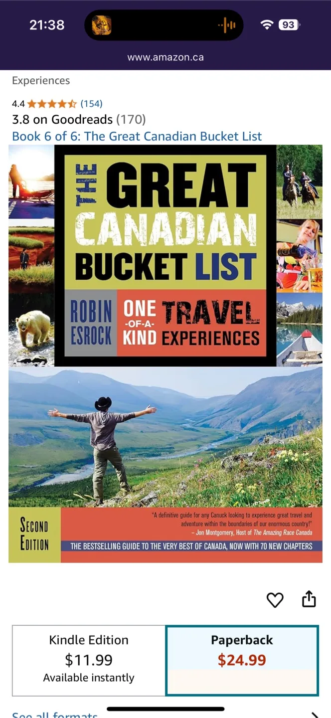The Great Canadian Bucket List: Second Edition Paperback thumbnail