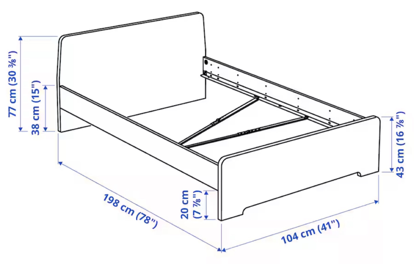 IKEA  Twin Bed Frame (Askvoll) - White - photo 2
