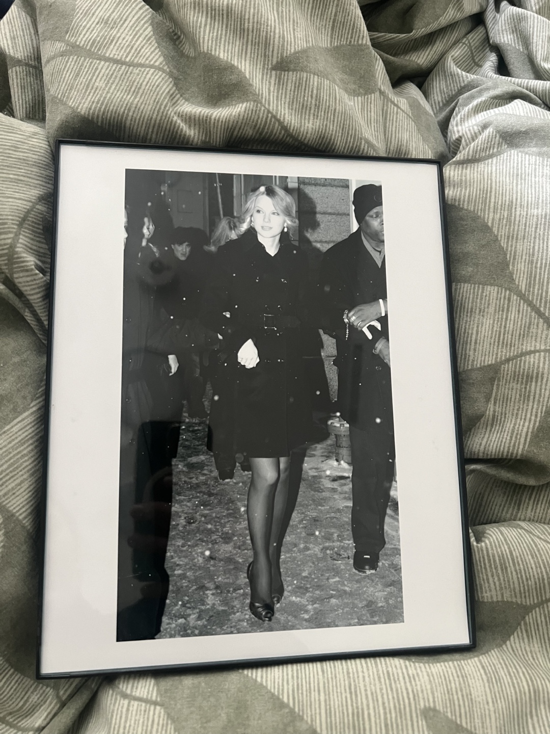 Framed Black and White Photograph of Taylor Swift