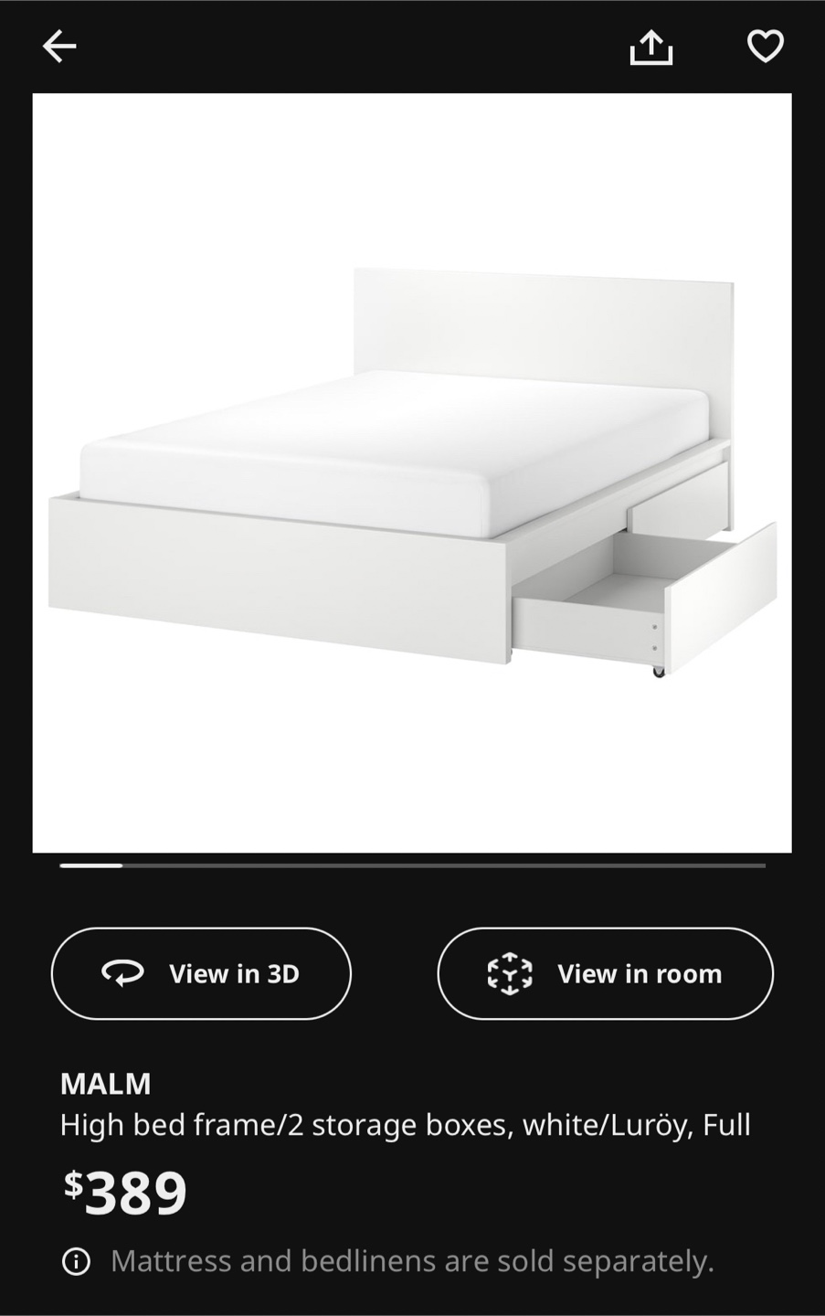 IKEA MALM Queen Bed Frame with Two Storage Drawers - photo 3