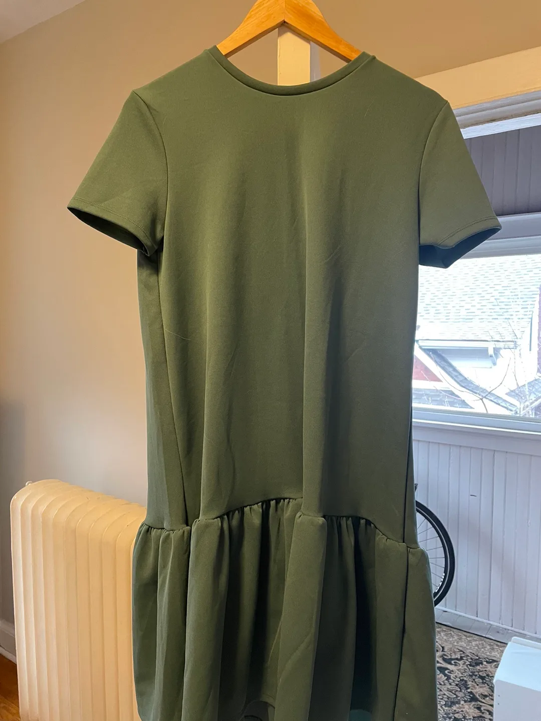 Olive Green Flutter Hem Dress thumbnail