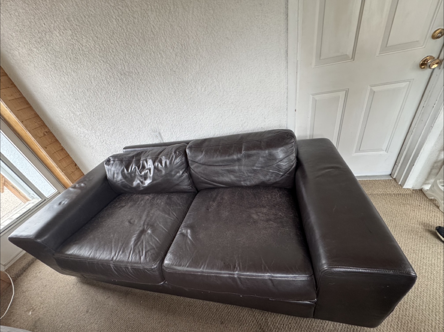 Dark Brown Leather Sofa