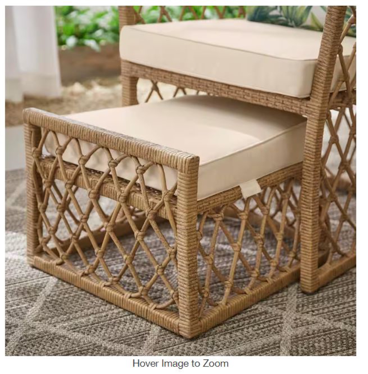 4-Piece Wicker Patio Conversation Set with Ottomans - photo 2