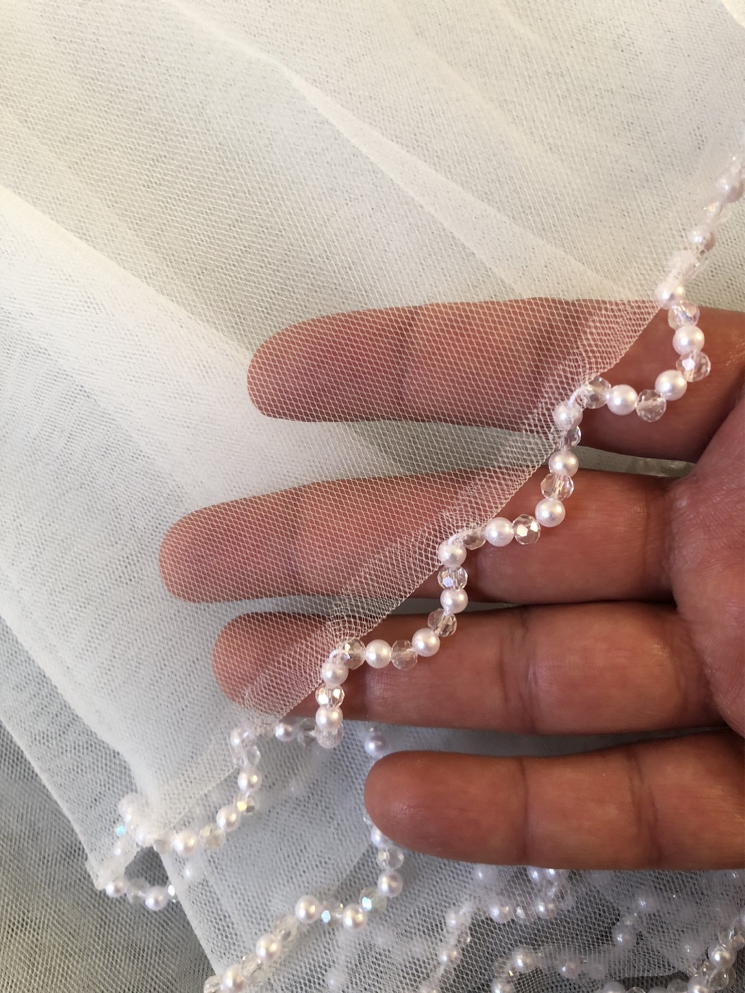 Wedding Veil with Pearl Accents - photo 3