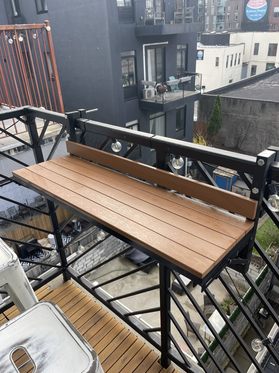 Balcony Table - Foldable Rail Mount