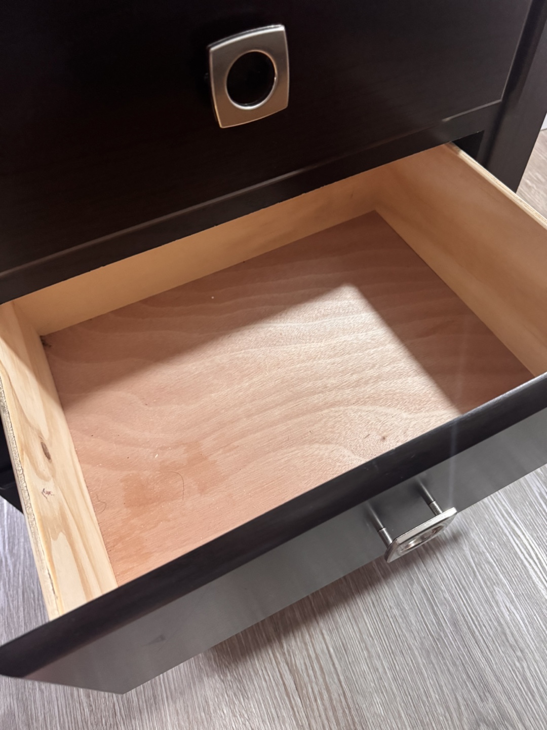 Dark Brown Two-Drawer Nightstand - photo 5