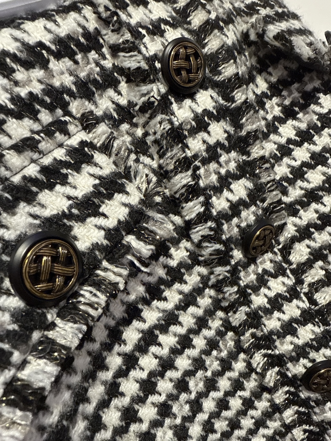 Black and White Houndstooth Mini Skirt - photo 2