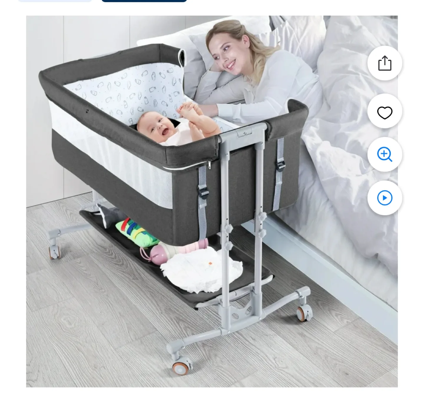 Baby Bassinet with Stand, 3-in-1 Design, Foldable thumbnail