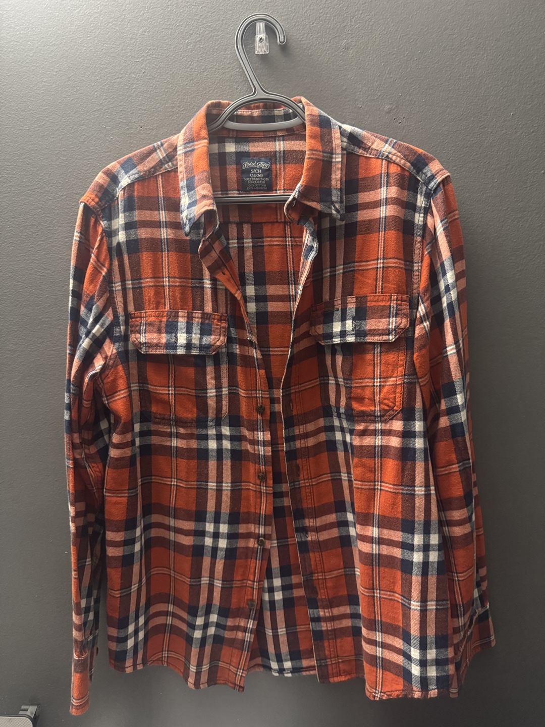 Men's Red & Blue Plaid Flannel Shirt
