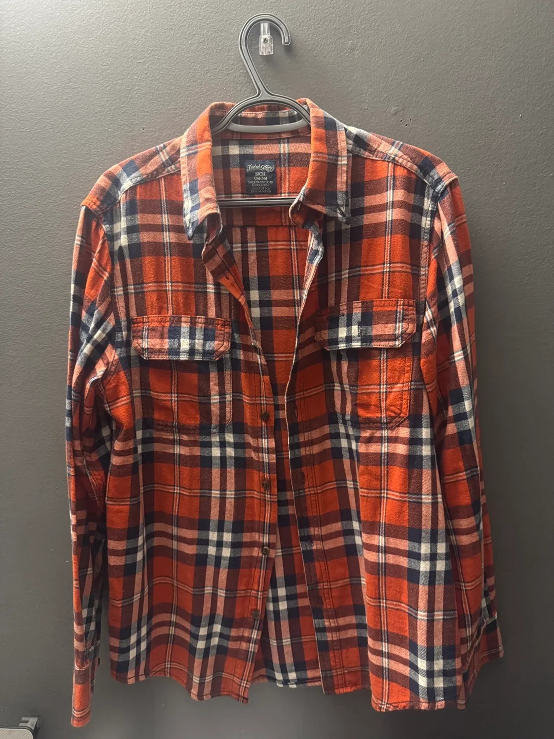 Men's Red & Blue Plaid Flannel Shirt thumbnail