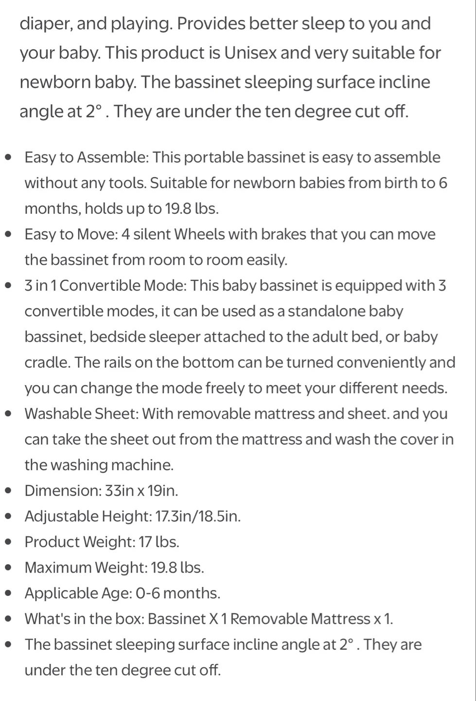 Baby Bassinet with Stand, 3-in-1 Design, Foldable image indicator(6)