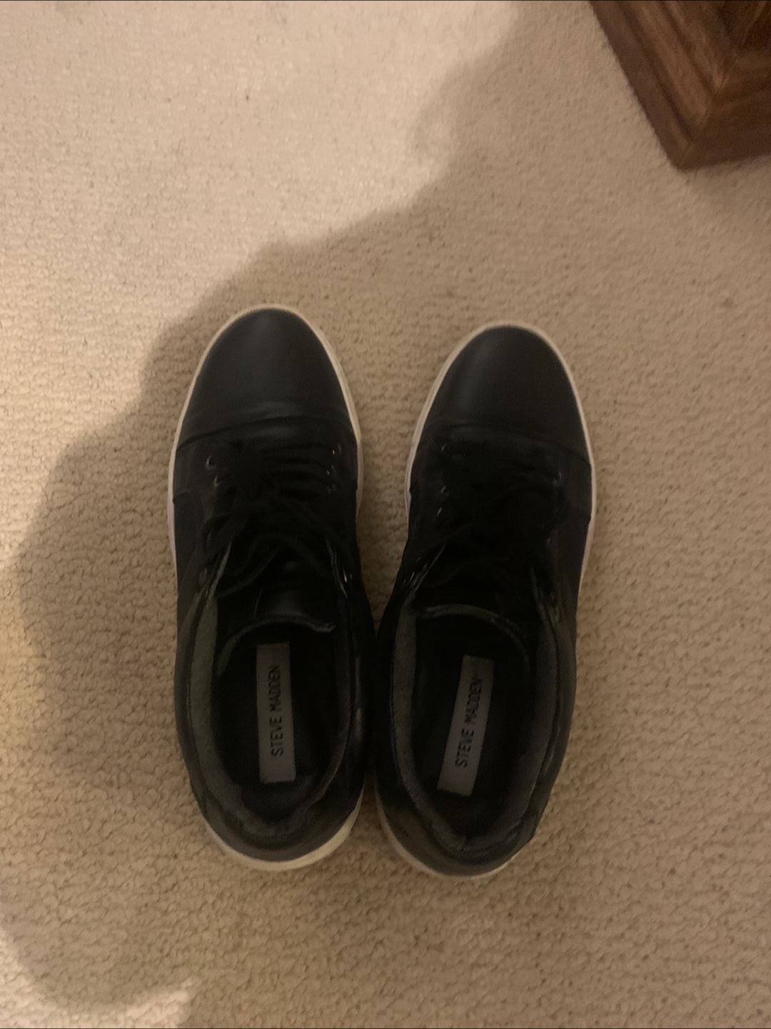Steve Madden Black Leather High-Top Sneakers