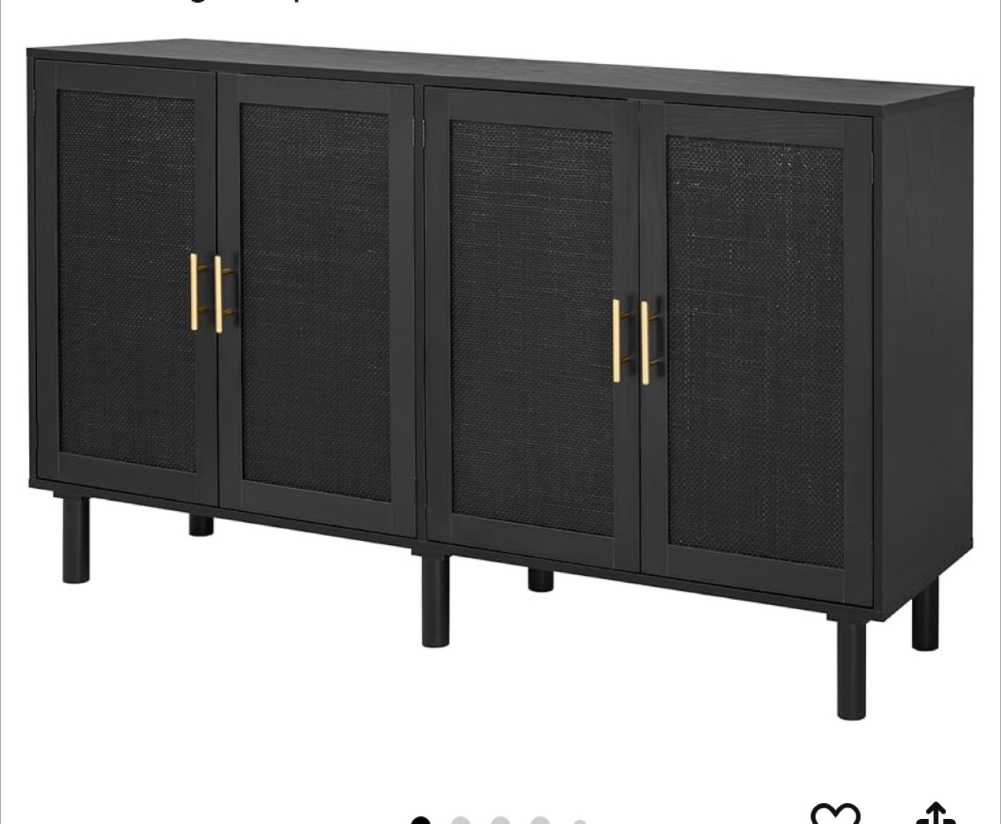 Black Wooden Cabinet with Gold Handles - photo 2