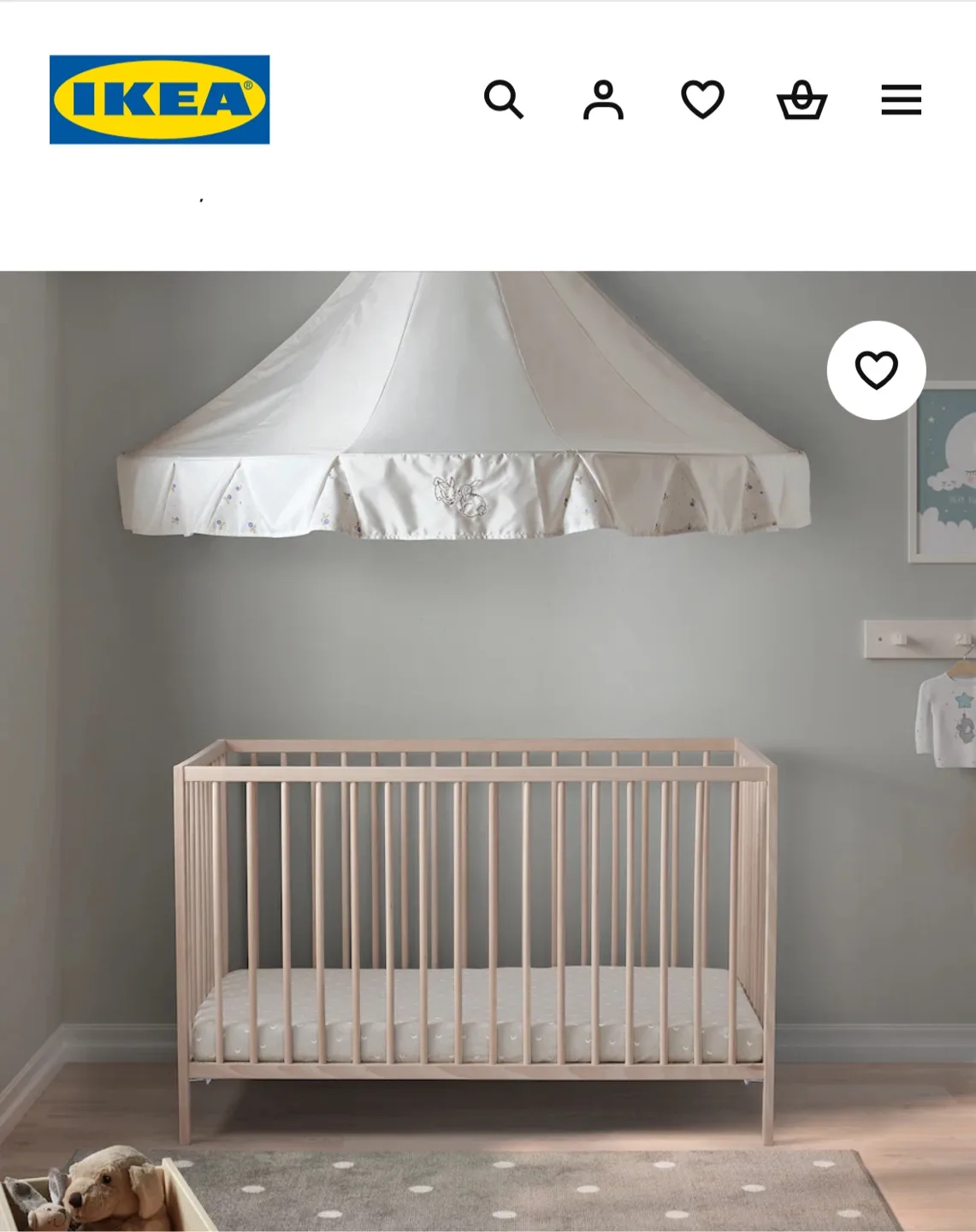 IKEA SNIGLAR Crib - Beech Wood image indicator(8)