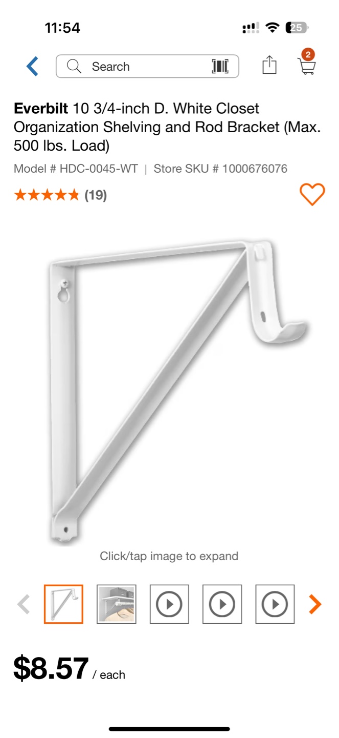 Closet Organization Shelving Brackets - photo 4