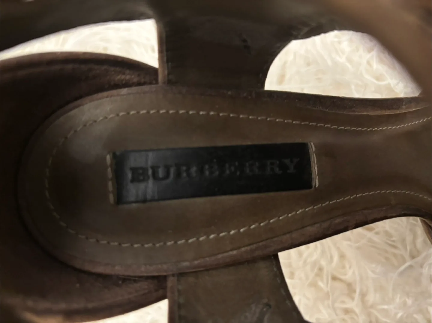 Burberry Brown Leather Platform Heels image indicator(2)