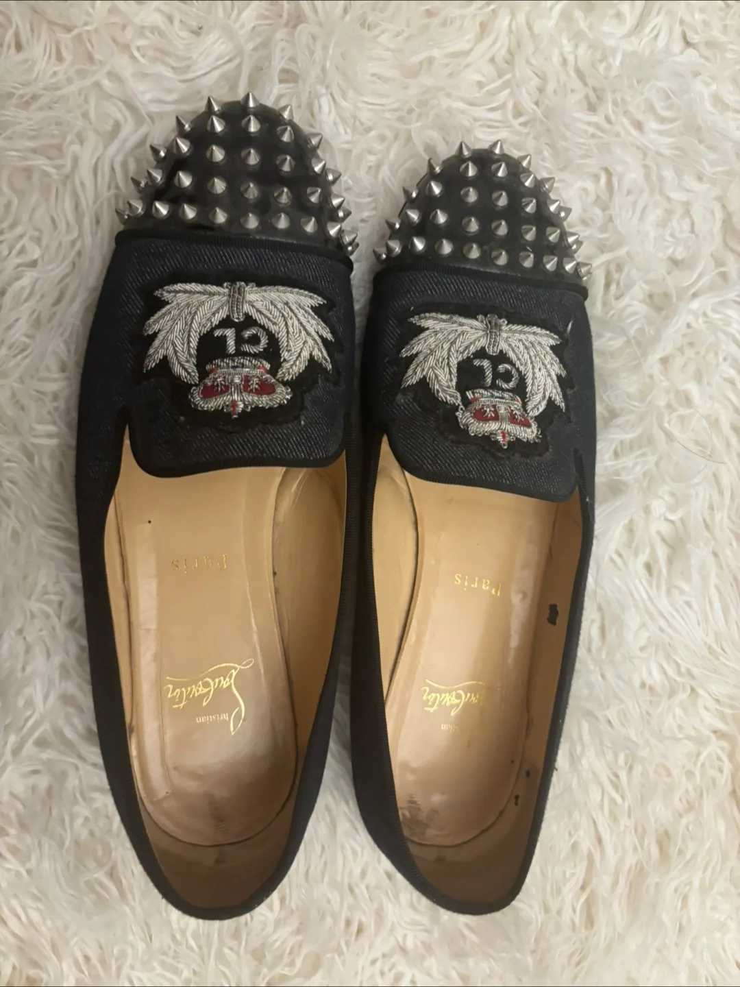 Christian Louboutin Denim Loafers with Spikes image indicator(4)